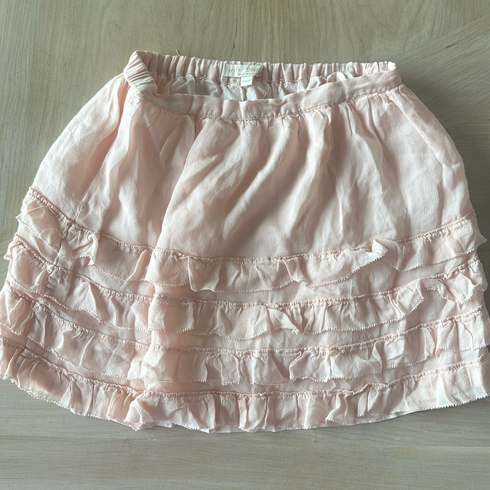 Mini Boden baby pink ruffle mini skirt 9-10